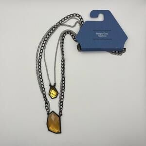 Simply Vera Vera Wang Yellow Gem Mixed Metal Necklace